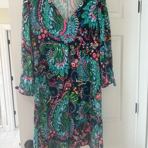 Lilly Pulitzer Vibrant Paisley Long Sleeve Dress